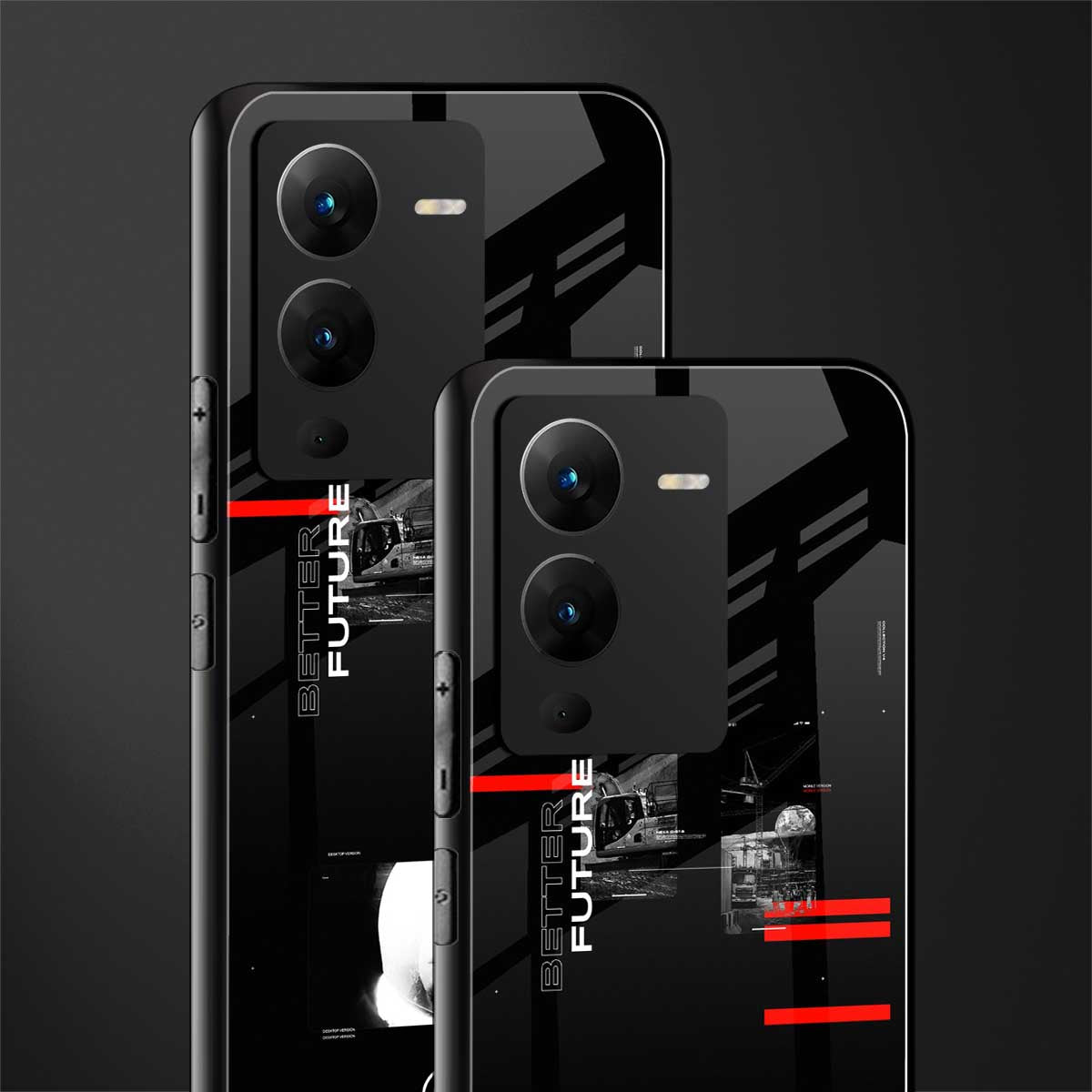 better future dark aesthetic back phone cover | glass case for vivo v25 pro 5g