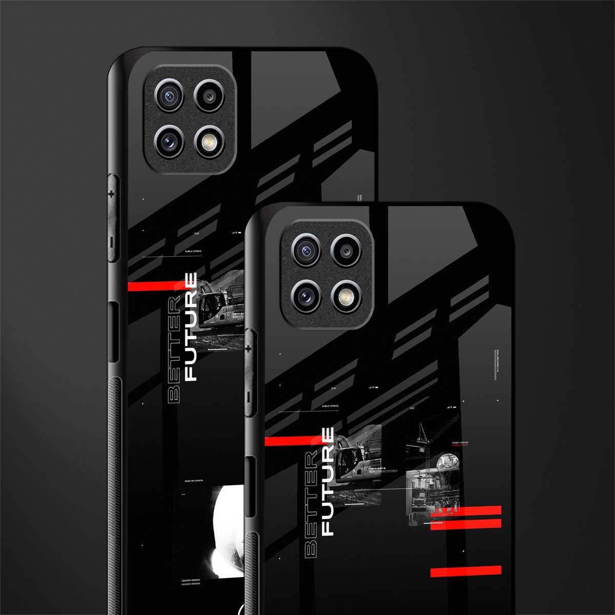 better future dark aesthetic back phone cover | glass case for samsung galaxy f42