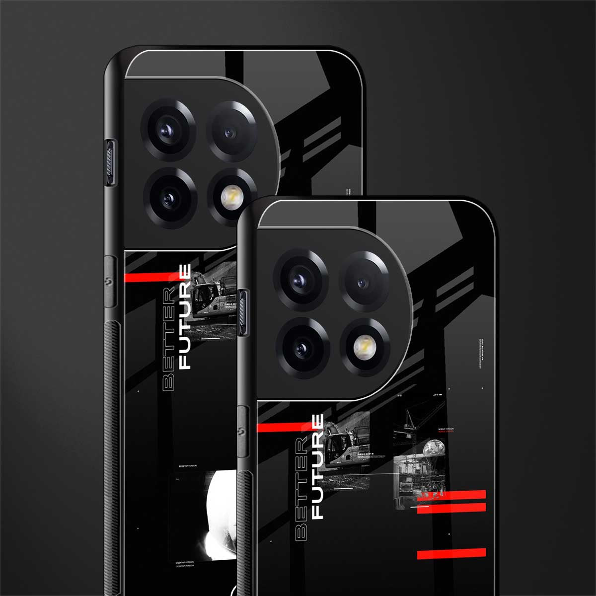 better future dark aesthetic back phone cover | glass case for oneplus 11r