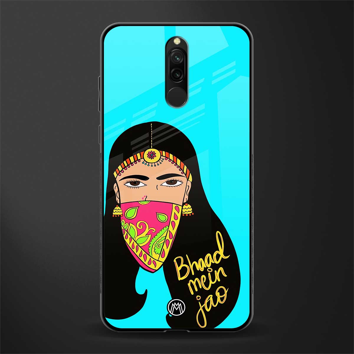 bhaad mein jao glass case for redmi 8 image