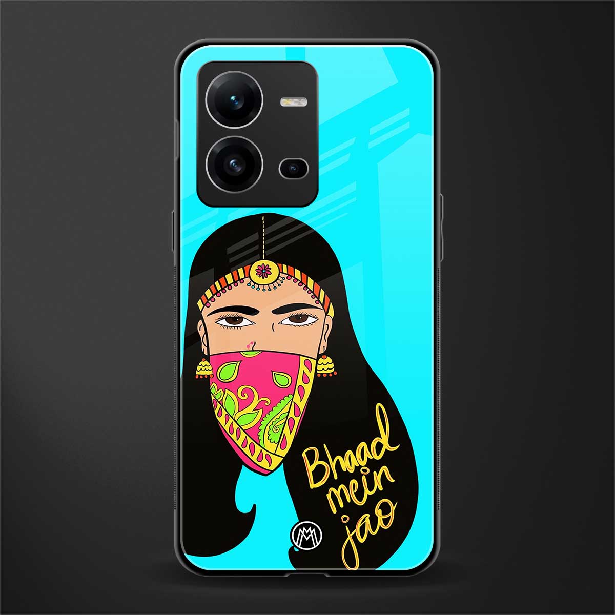 bhaad mein jao back phone cover | glass case for vivo v25-5g