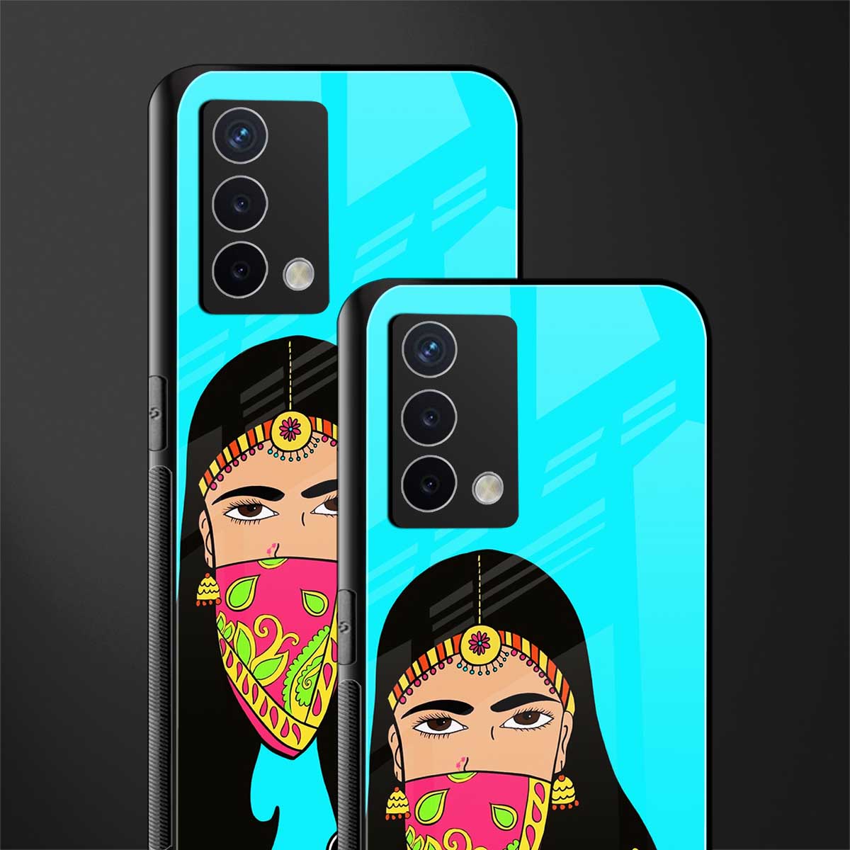 bhaad mein jao back phone cover | glass case for oppo a74 4g