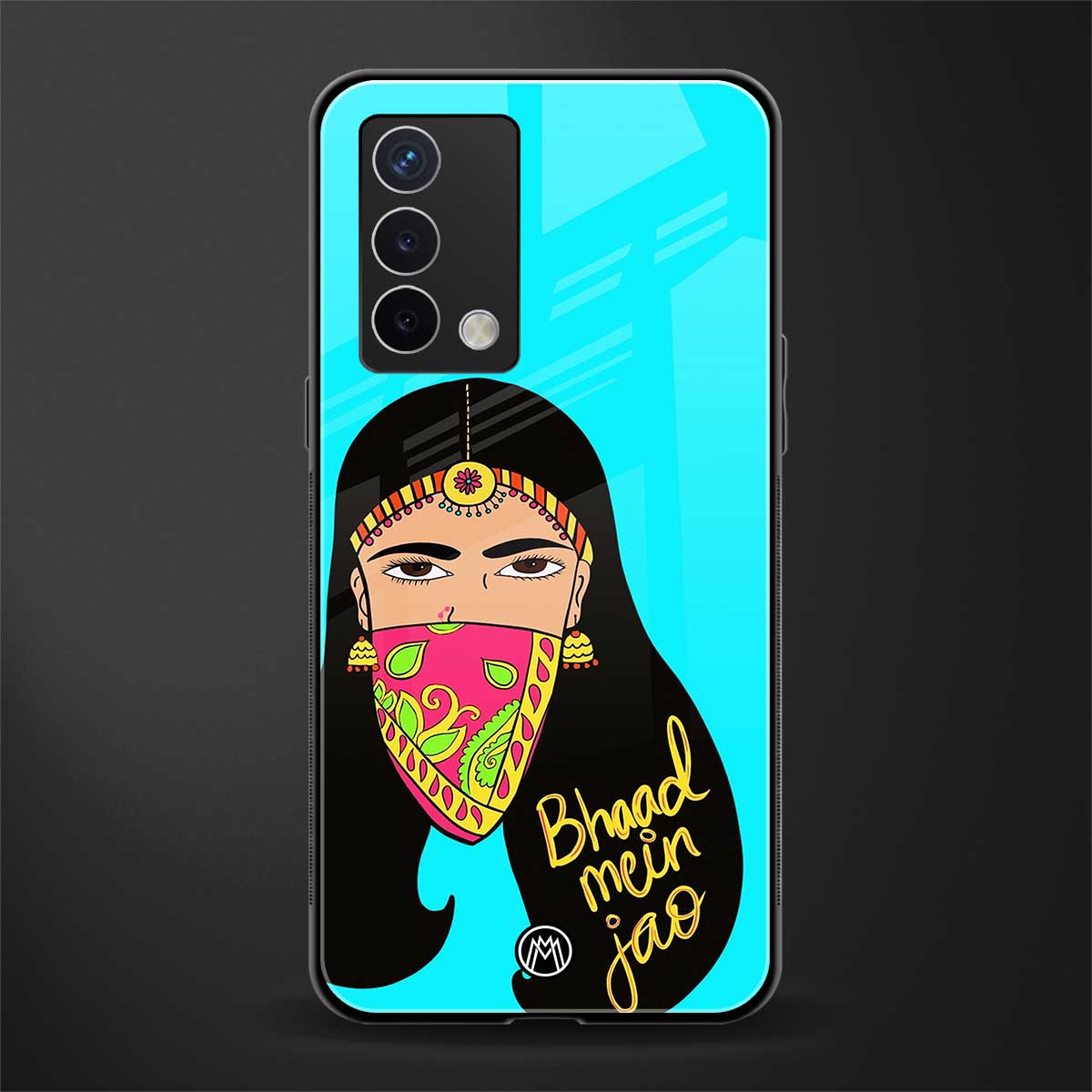 bhaad mein jao back phone cover | glass case for oppo a74 4g