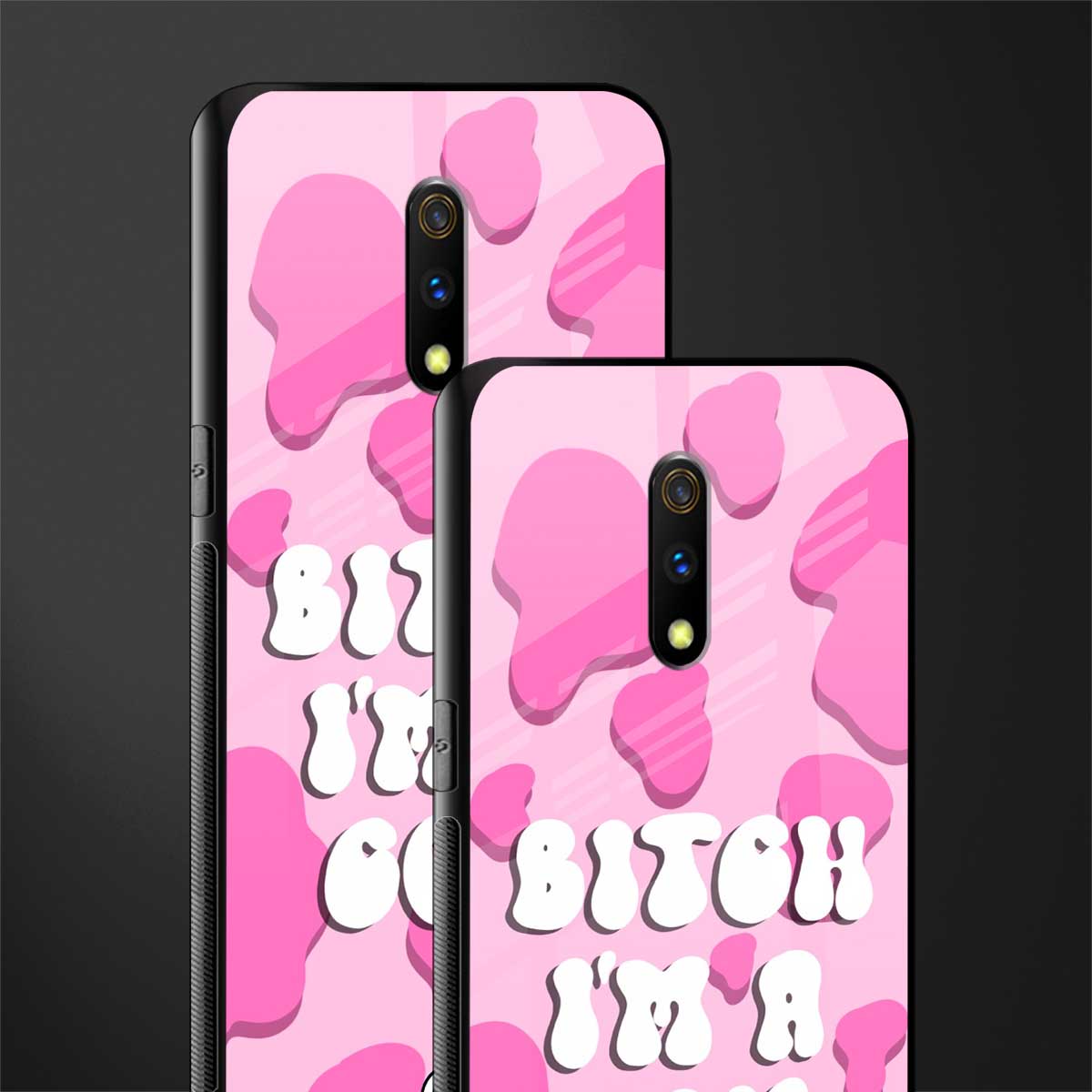 bitch i'm a cow glass case for oppo k3 image-2