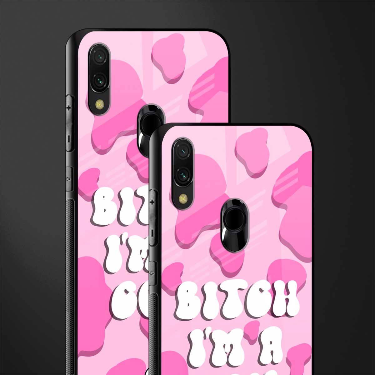 bitch i'm a cow glass case for redmi 7redmi y3 image-2