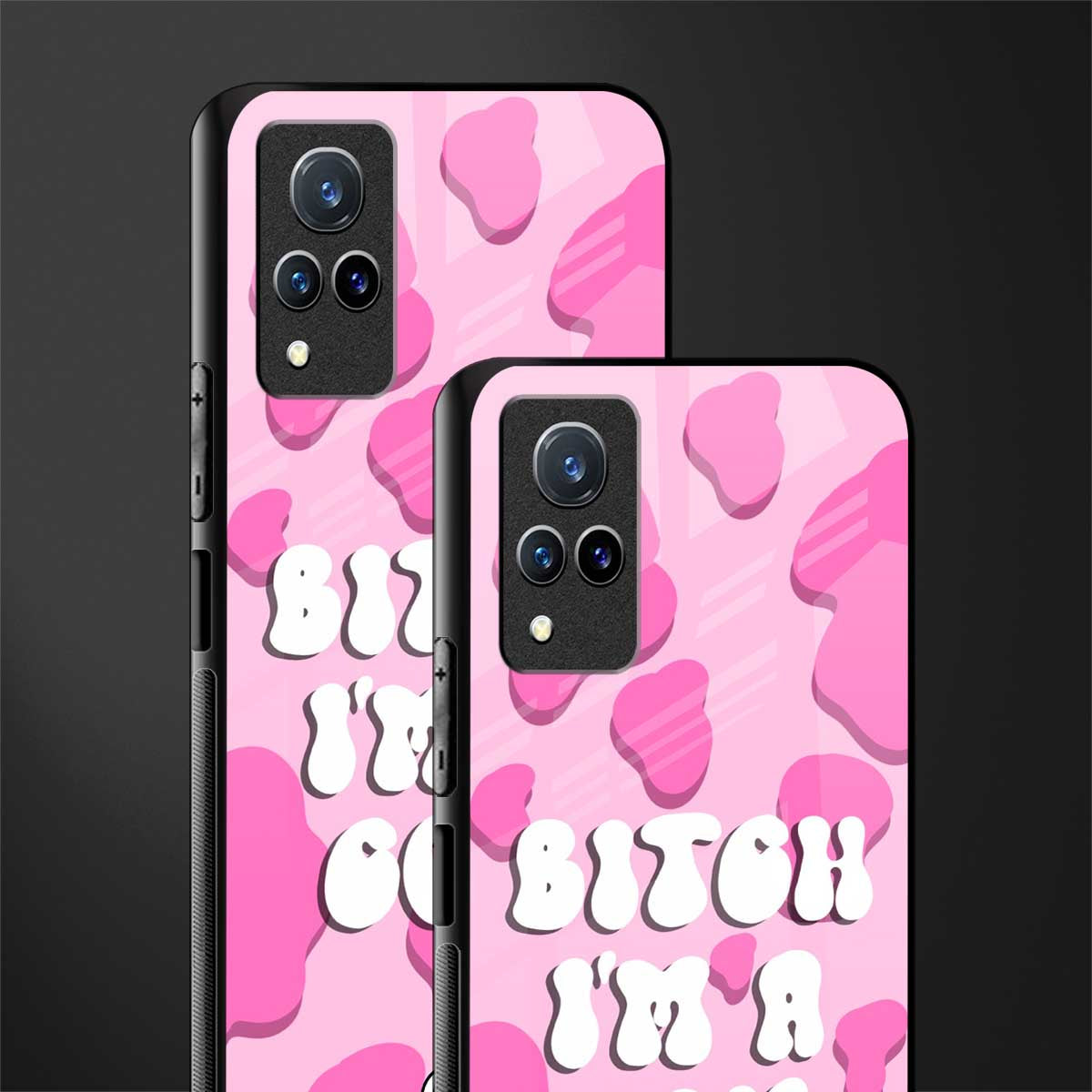 bitch i'm a cow glass case for vivo v21 5g image-2