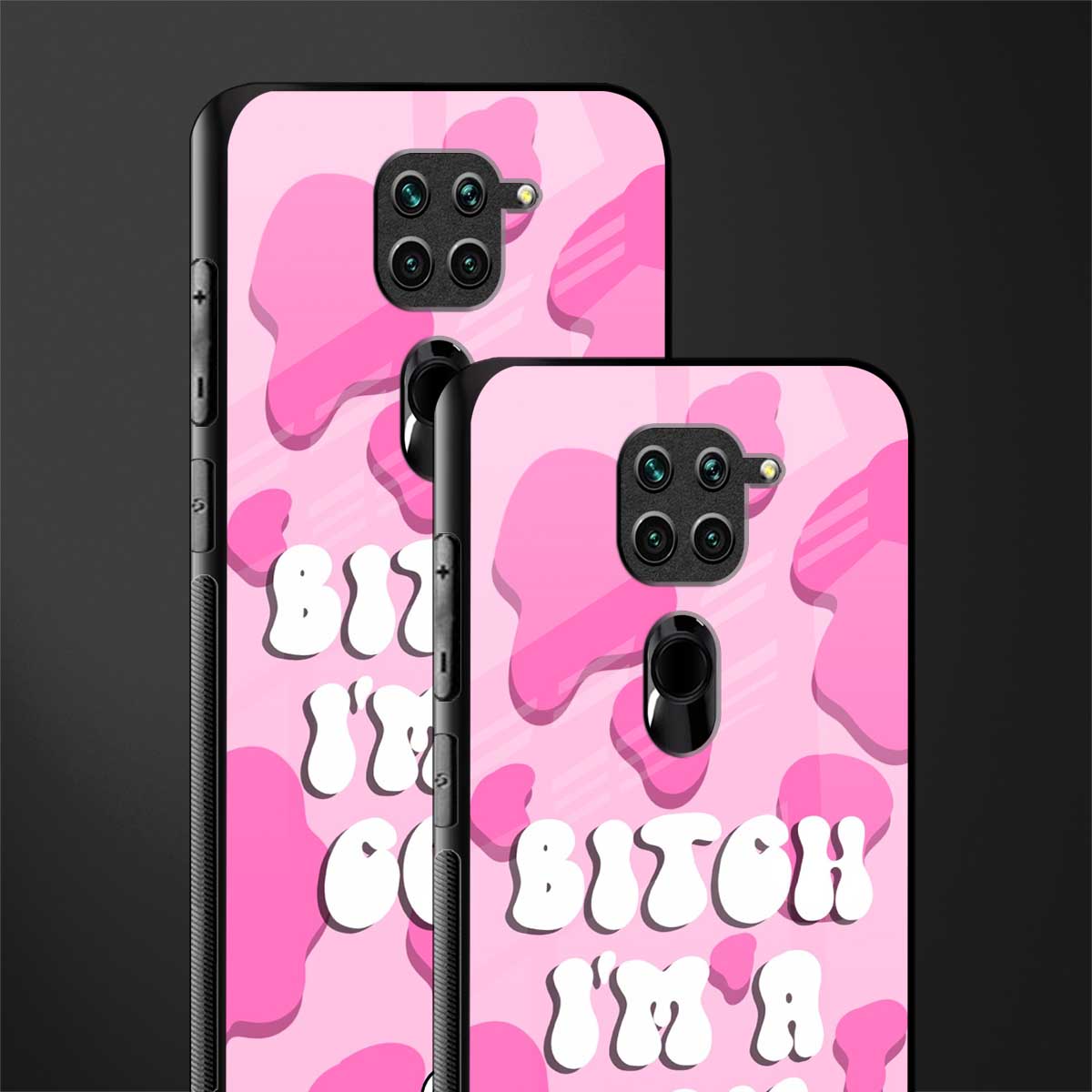 bitch i'm a cow glass case for redmi note 9 image-2