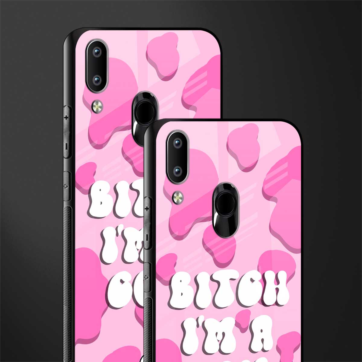 bitch i'm a cow glass case for vivo y91 image-2