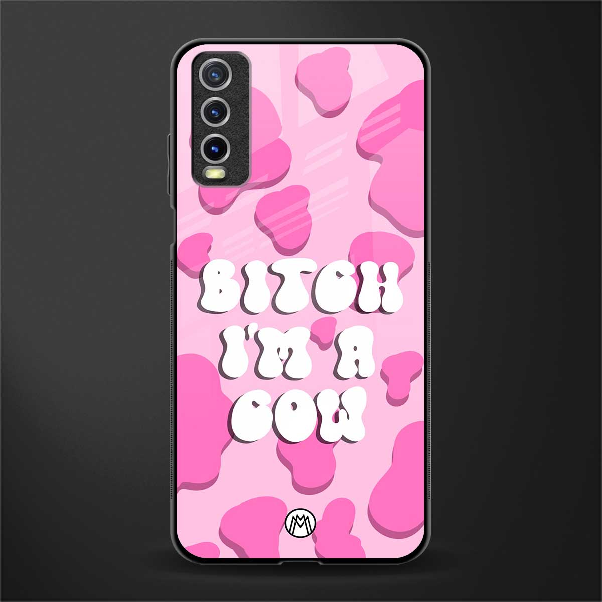 bitch i'm a cow glass case for vivo y20 image