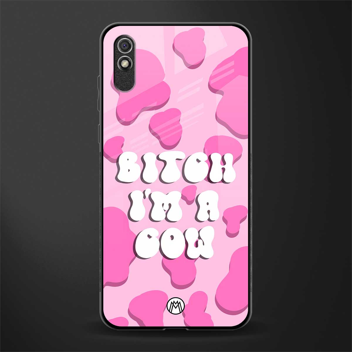 bitch i'm a cow glass case for redmi 9i image