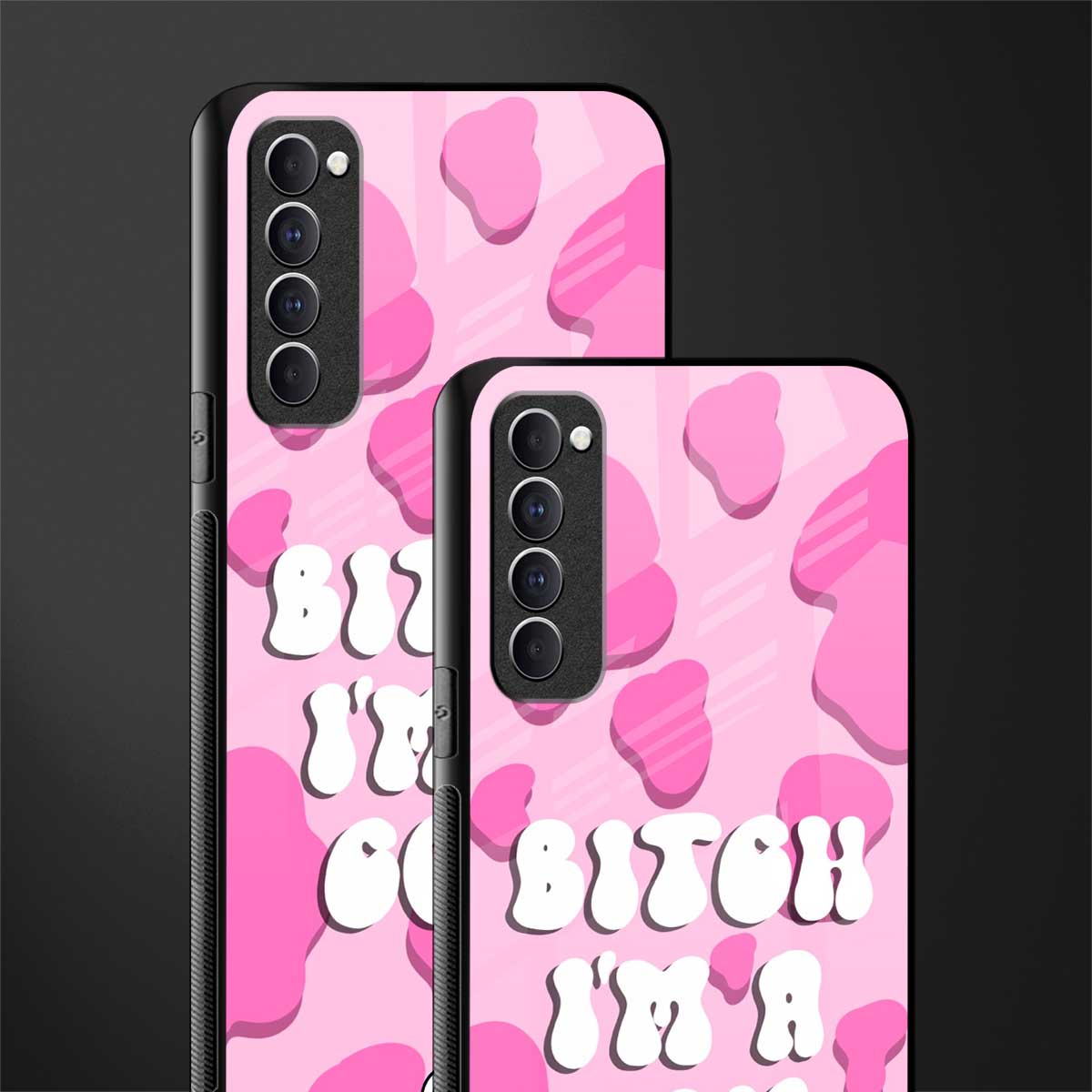 bitch i'm a cow glass case for oppo reno 4 pro image-2