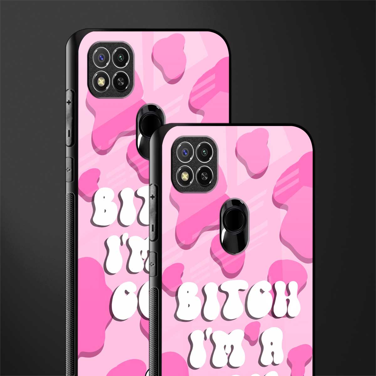 bitch i'm a cow glass case for redmi 9 image-2