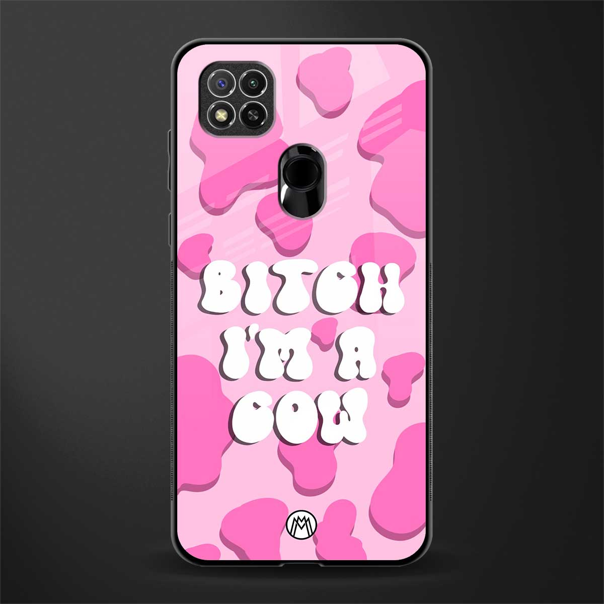 bitch i'm a cow glass case for redmi 9 image
