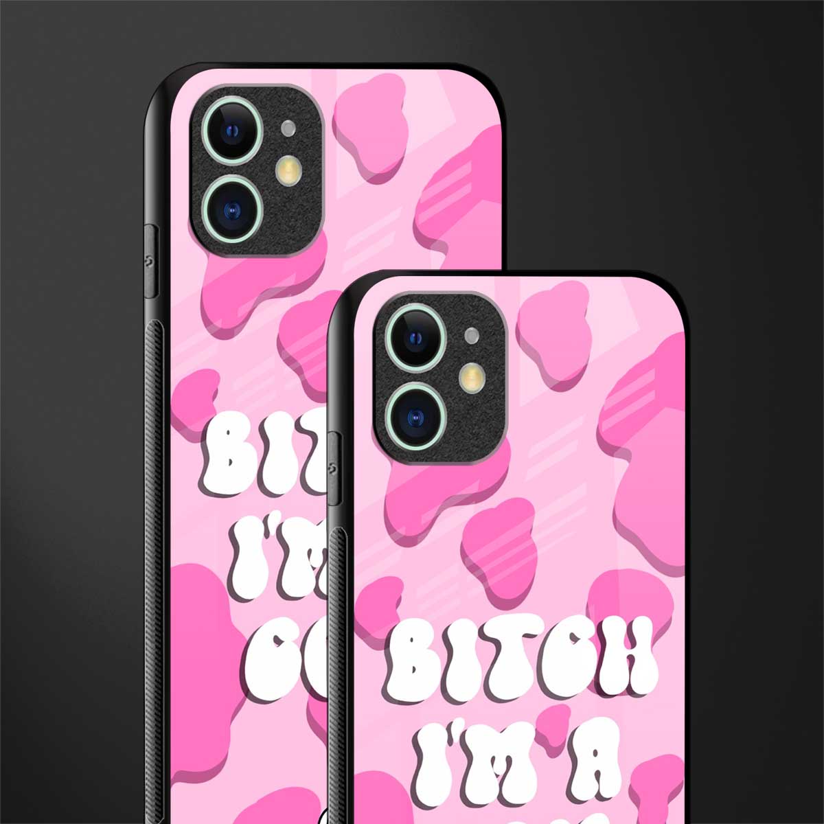 bitch i'm a cow glass case for iphone 12 mini image-2