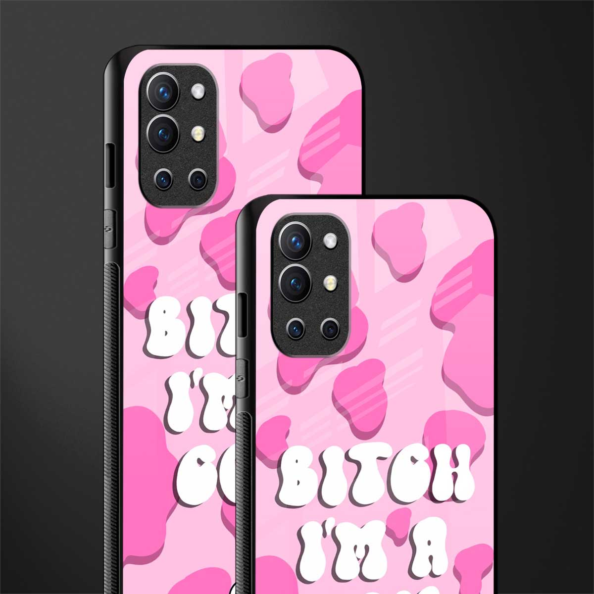 bitch i'm a cow glass case for oneplus 9r image-2