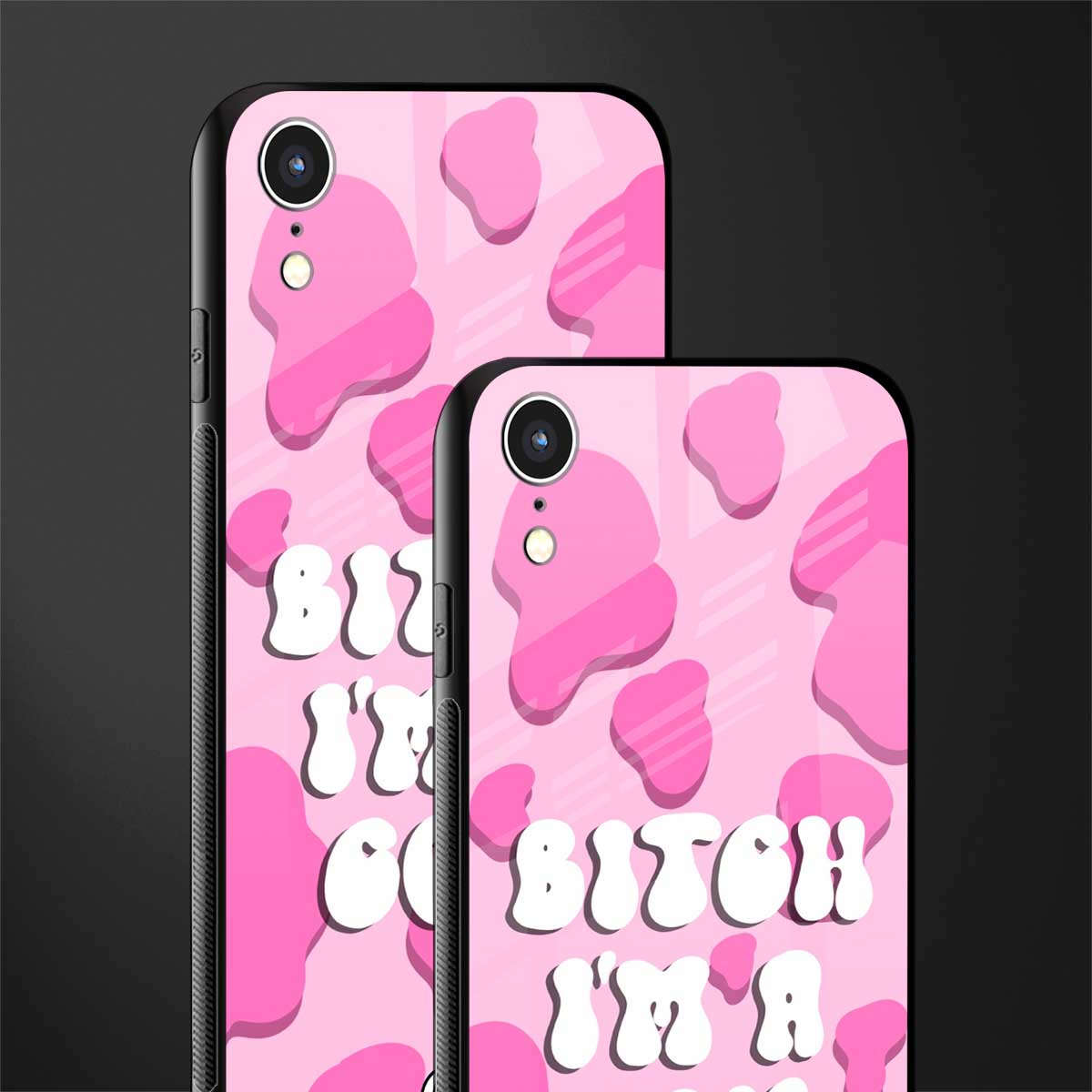 bitch i'm a cow glass case for iphone xr image-2