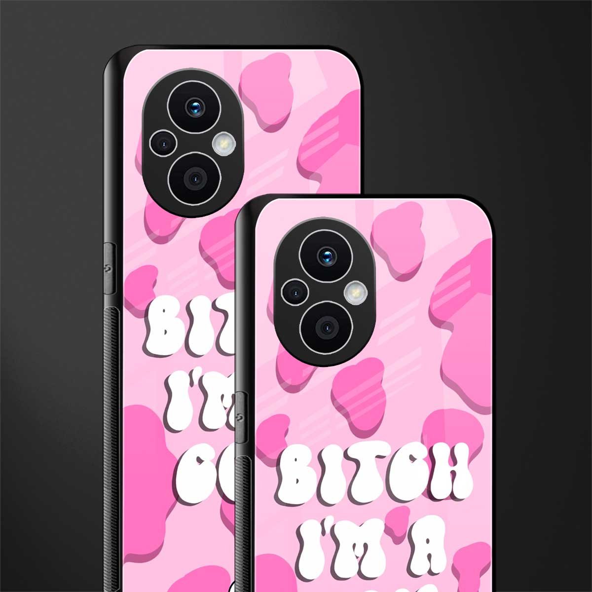 bitch i'm a cow back phone cover | glass case for oppo f21 pro 5g