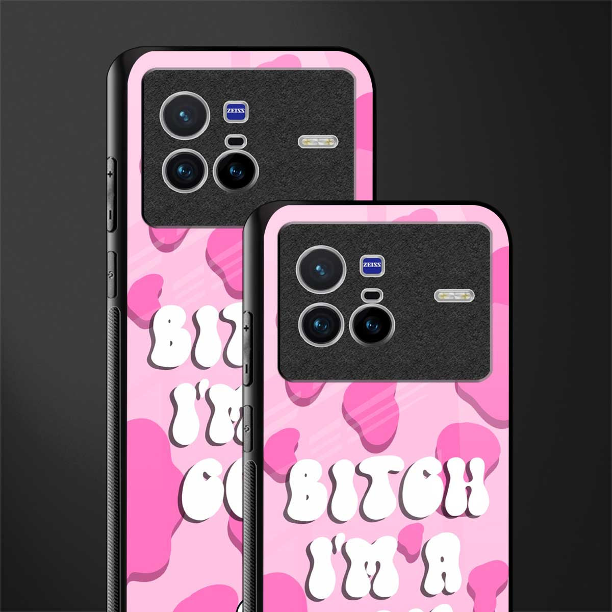 bitch i'm a cow glass case for vivo x80 image-2