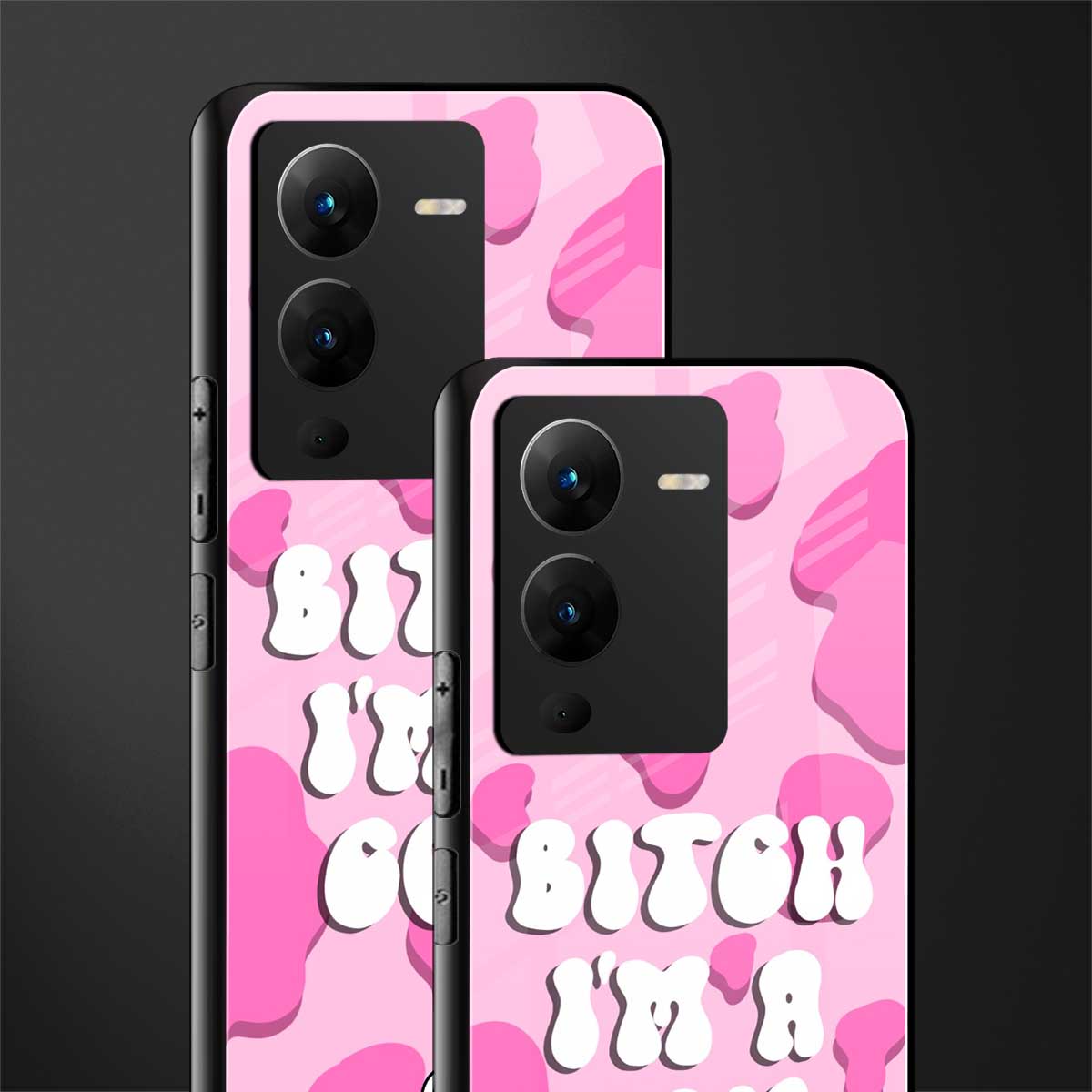 bitch i'm a cow back phone cover | glass case for vivo v25 pro 5g