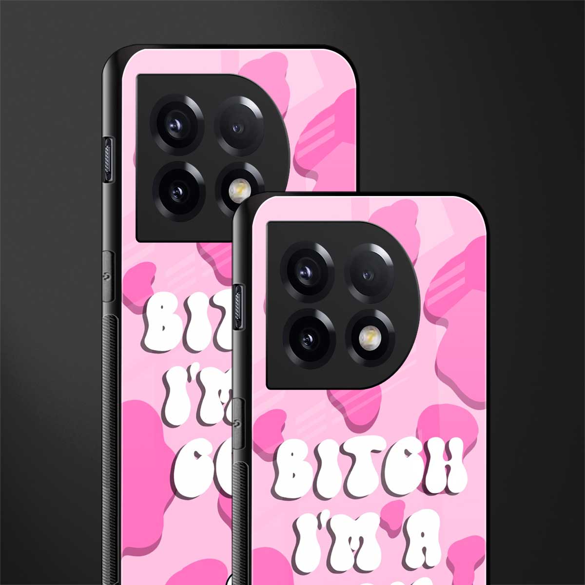 bitch i'm a cow back phone cover | glass case for oneplus 11