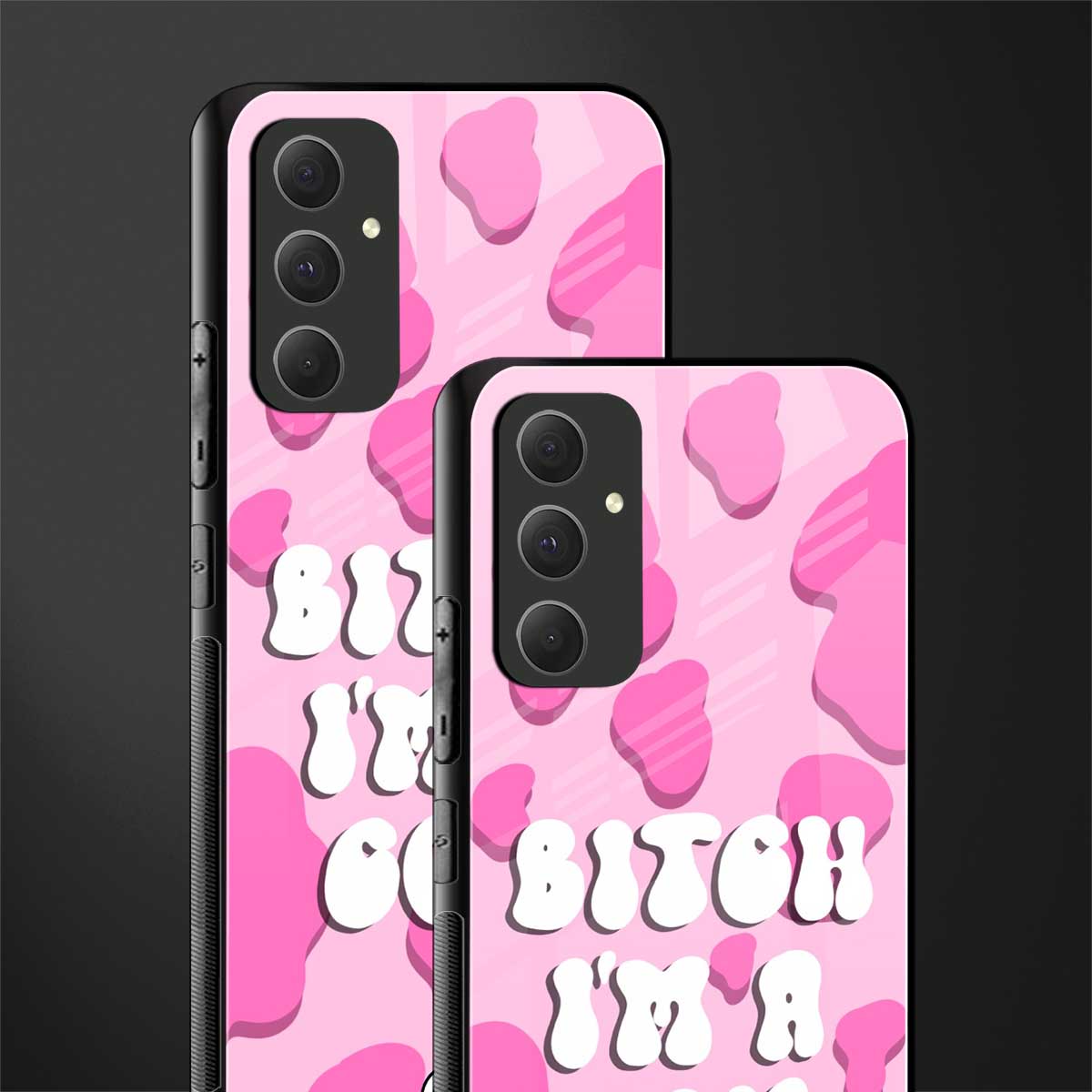 bitch i'm a cow back phone cover | glass case for samsung galaxy a54 5g
