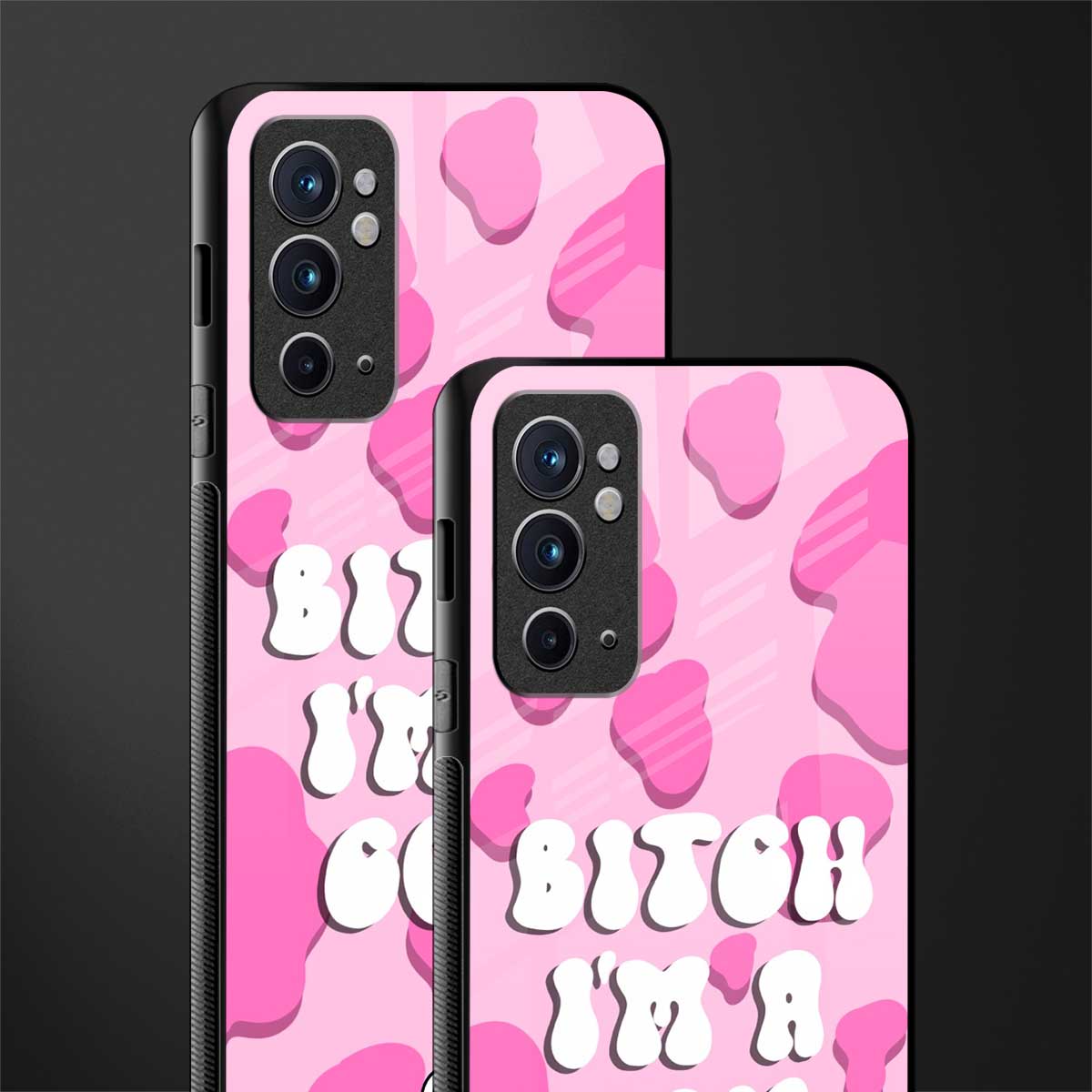bitch i'm a cow glass case for oneplus 9rt image-2