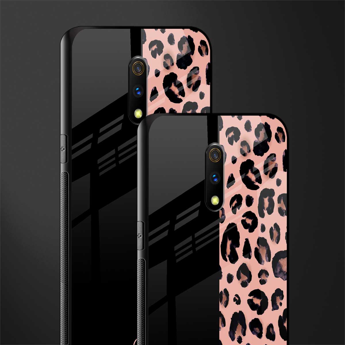 black & pink cheetah fur glass case for oppo k3 image-2