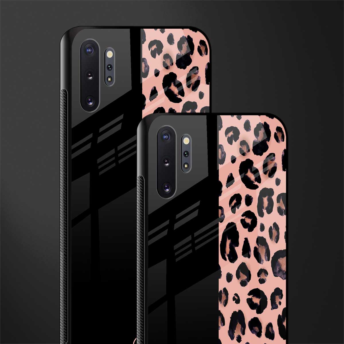 black & pink cheetah fur glass case for samsung galaxy note 10 plus image-2