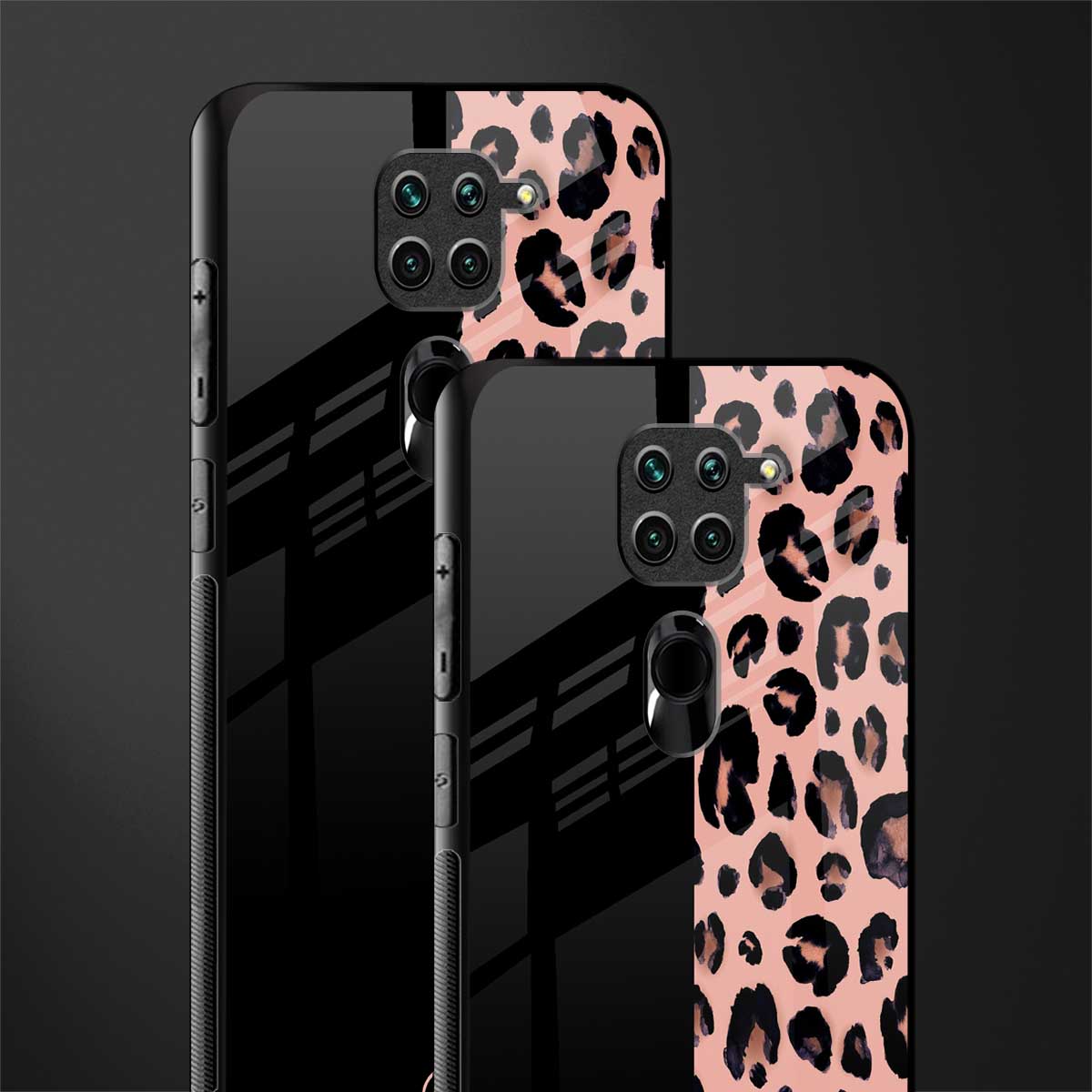 black & pink cheetah fur glass case for redmi note 9 image-2