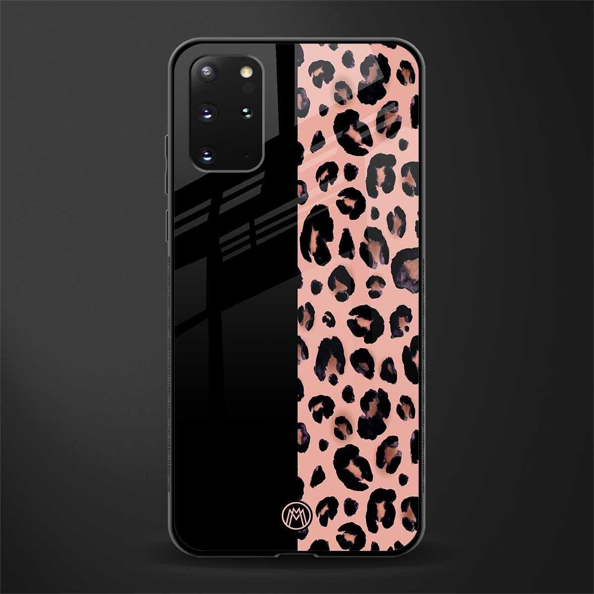 black & pink cheetah fur glass case for samsung galaxy s20 plus image
