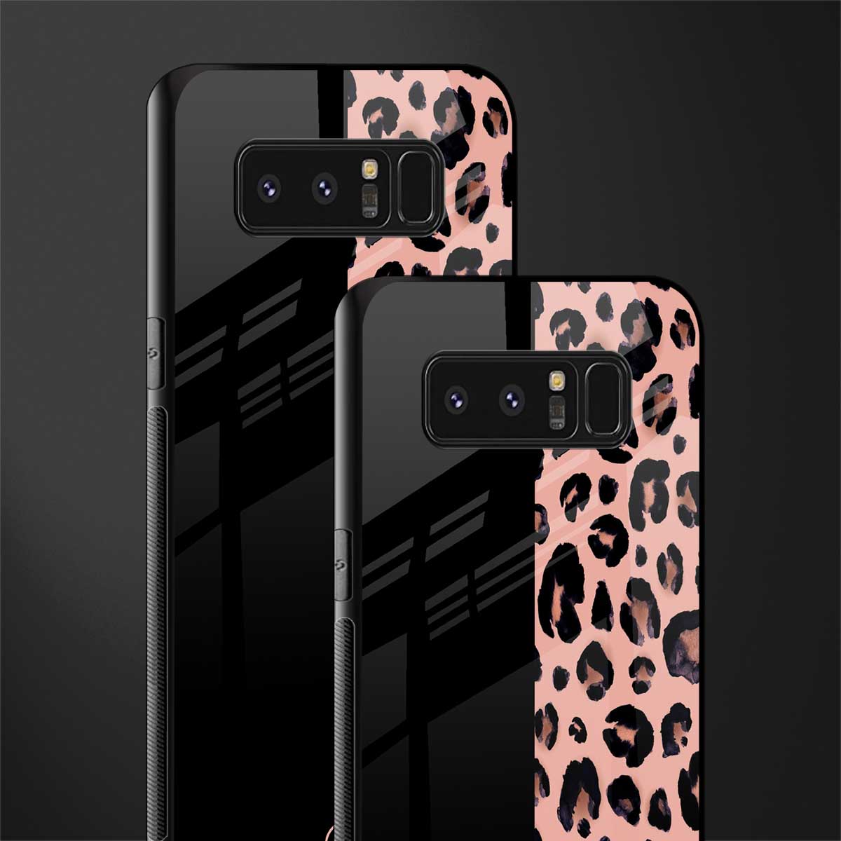 black & pink cheetah fur glass case for samsung galaxy note 8 image-2