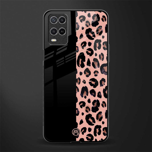 black & pink cheetah fur glass case for oppo a54 image