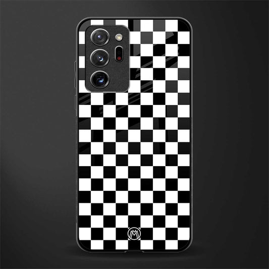 black & white check pattern glass case for samsung galaxy note 20 ultra 5g image