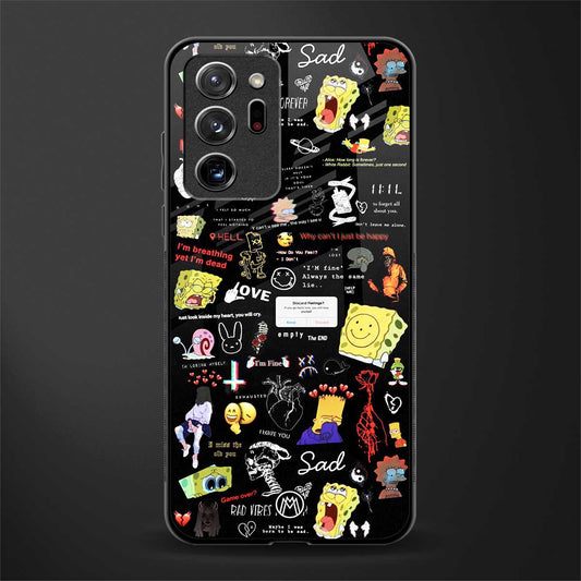 black aesthetic collage glass case for samsung galaxy note 20 ultra 5g image