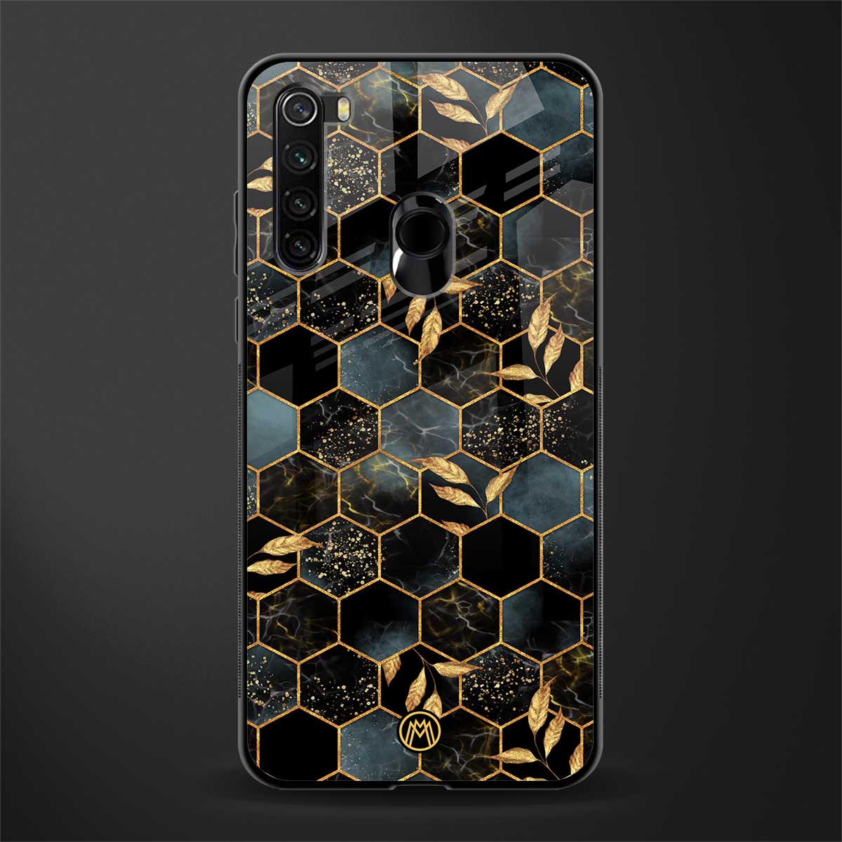 black blue tile marble glass case for redmi note 8 image