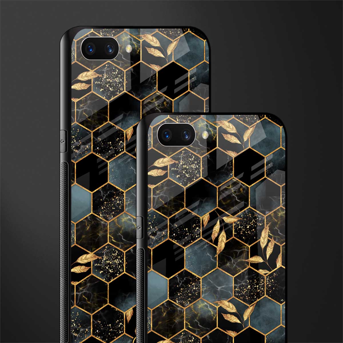 black blue tile marble glass case for realme c1 image-2