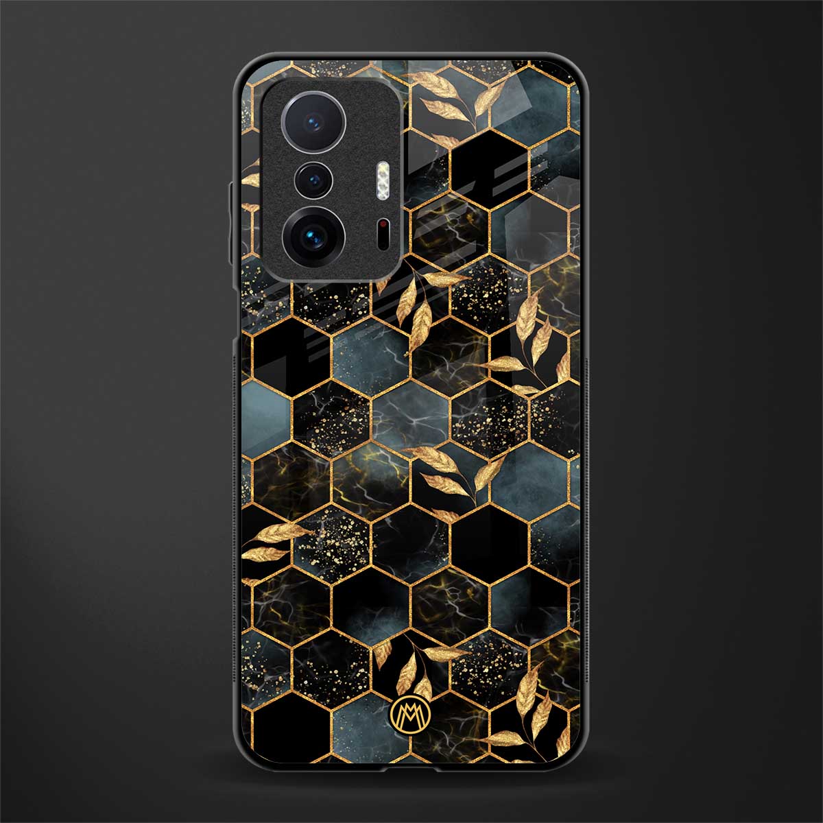 black blue tile marble glass case for mi 11t pro 5g image