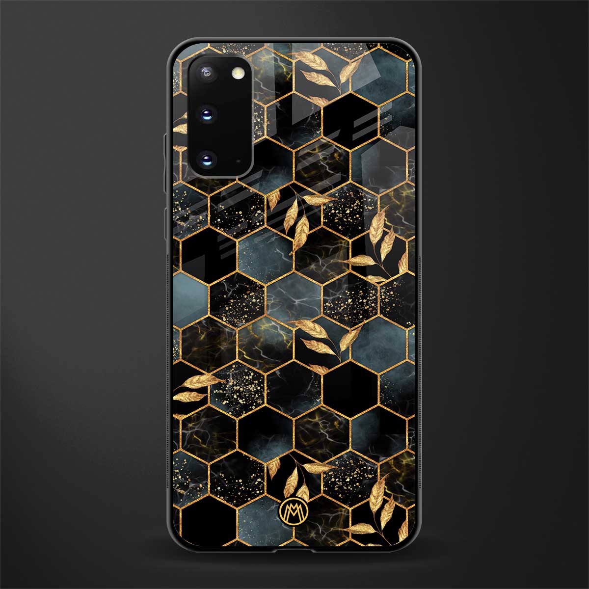 black blue tile marble glass case for samsung galaxy s20 image