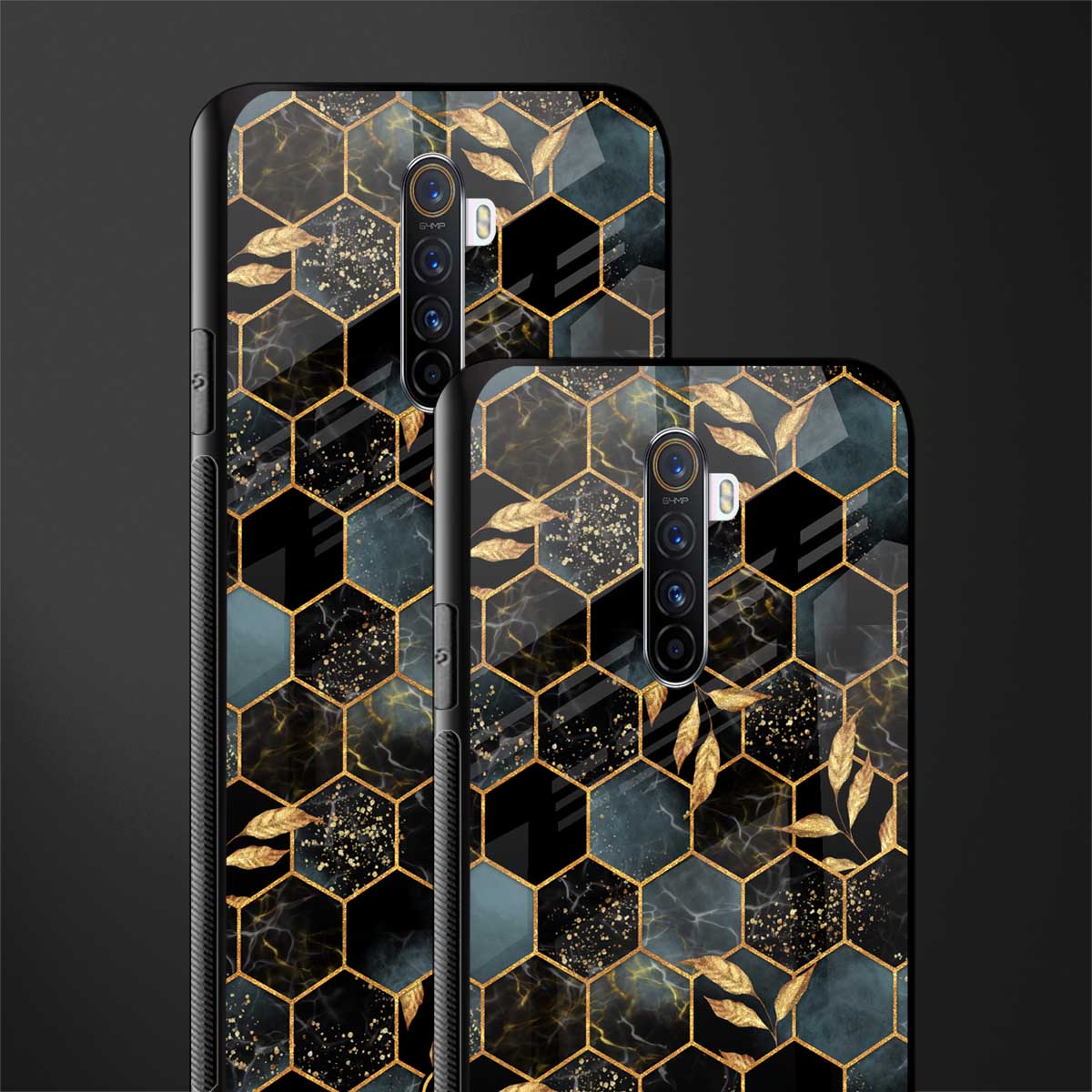 black blue tile marble glass case for realme x2 pro image-2