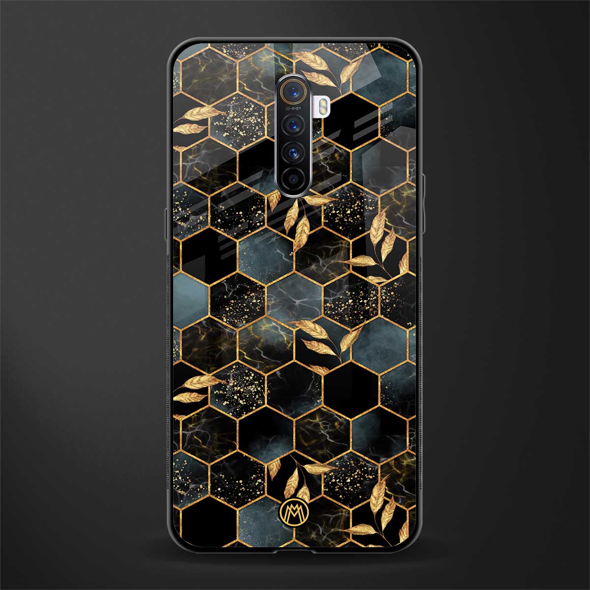 black blue tile marble glass case for realme x2 pro image