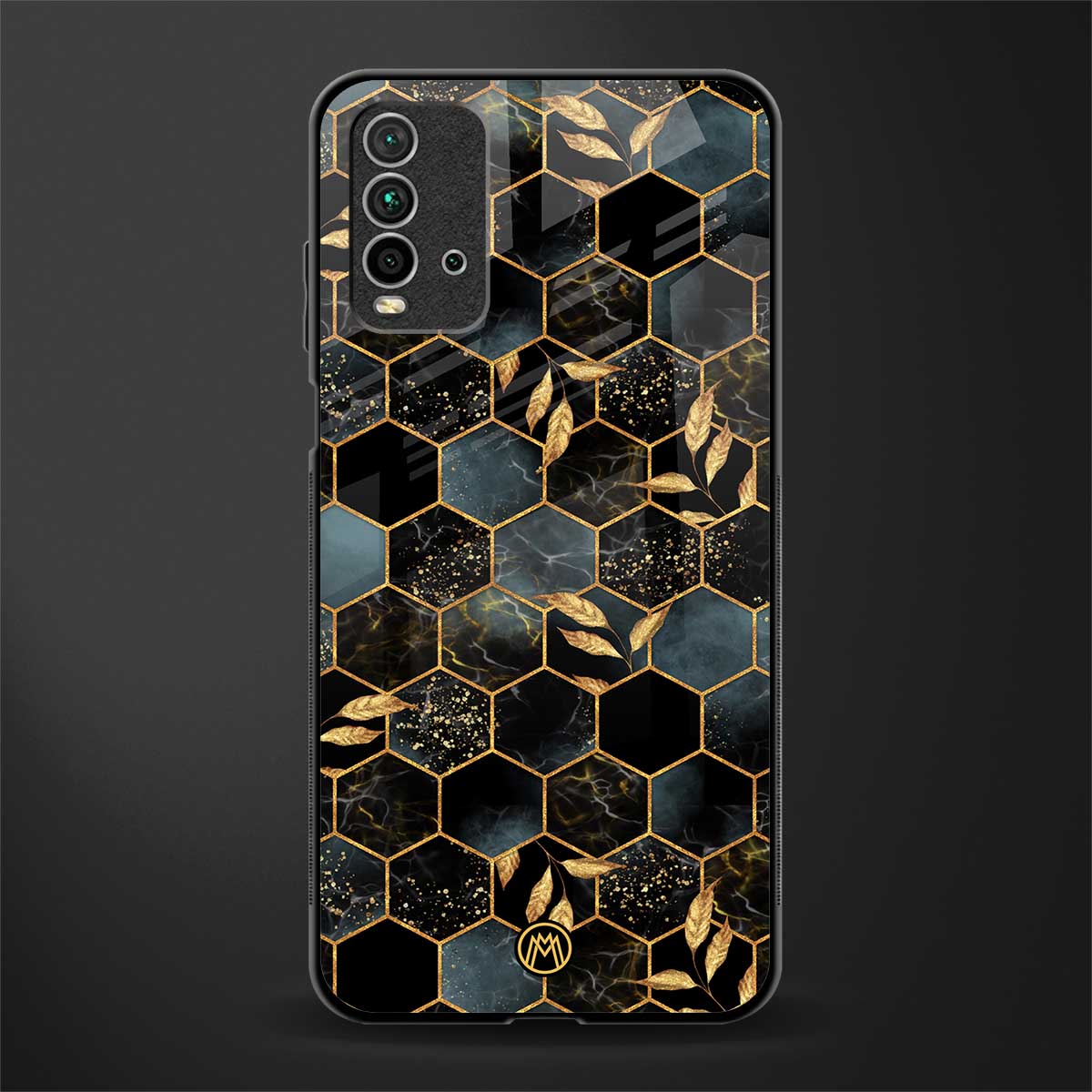 black blue tile marble glass case for redmi 9 power image