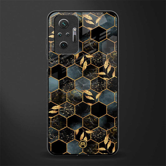 black blue tile marble glass case for redmi note 10 pro max image