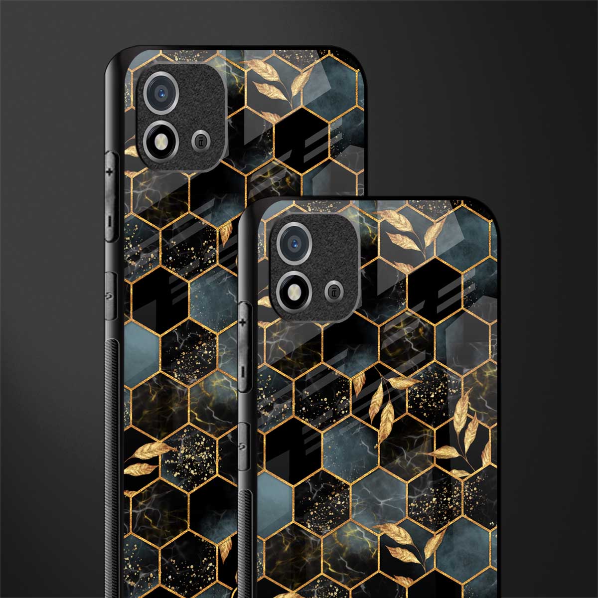 black blue tile marble glass case for realme c20 image-2