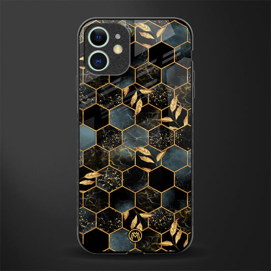 black blue tile marble glass case for iphone 11 image