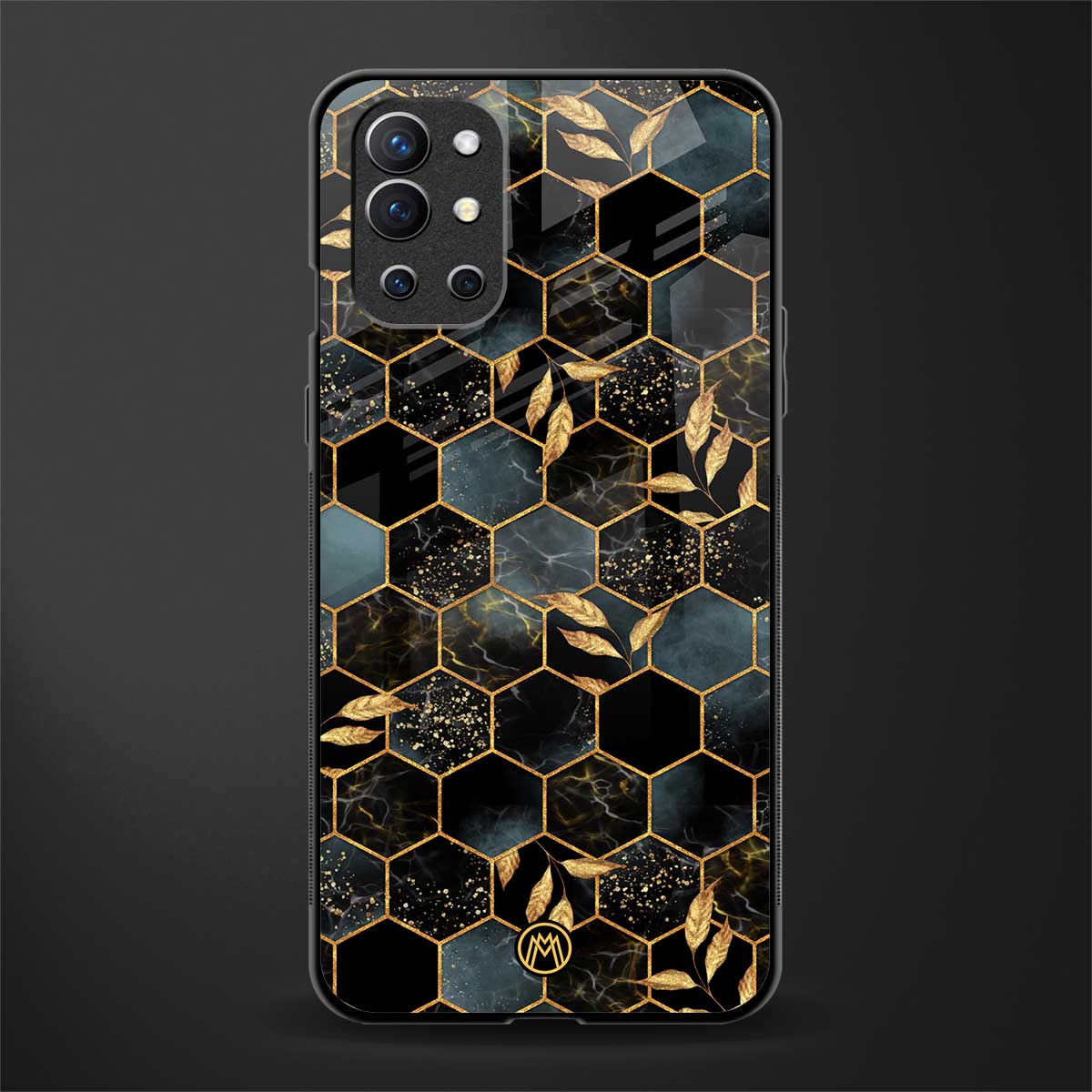 black blue tile marble glass case for oneplus 9r image