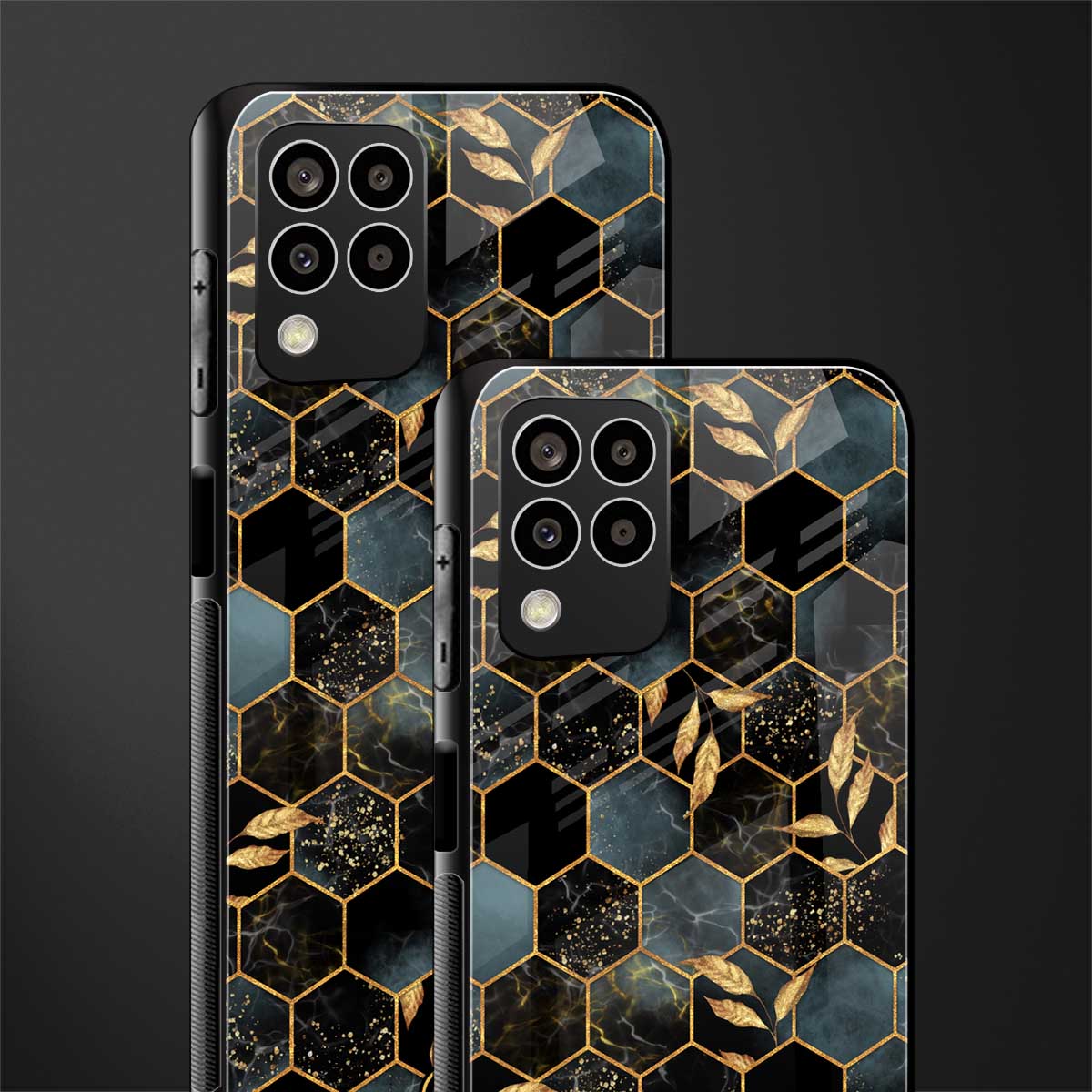 black blue tile marble back phone cover | glass case for samsung galaxy m33 5g