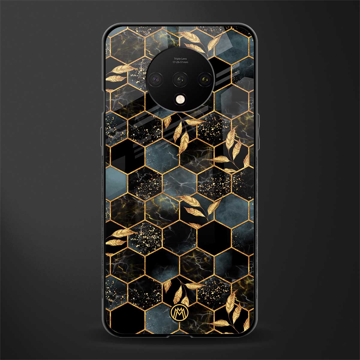 black blue tile marble glass case for oneplus 7t image