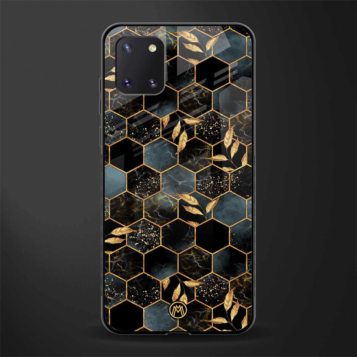 black blue tile marble glass case for samsung a81 image
