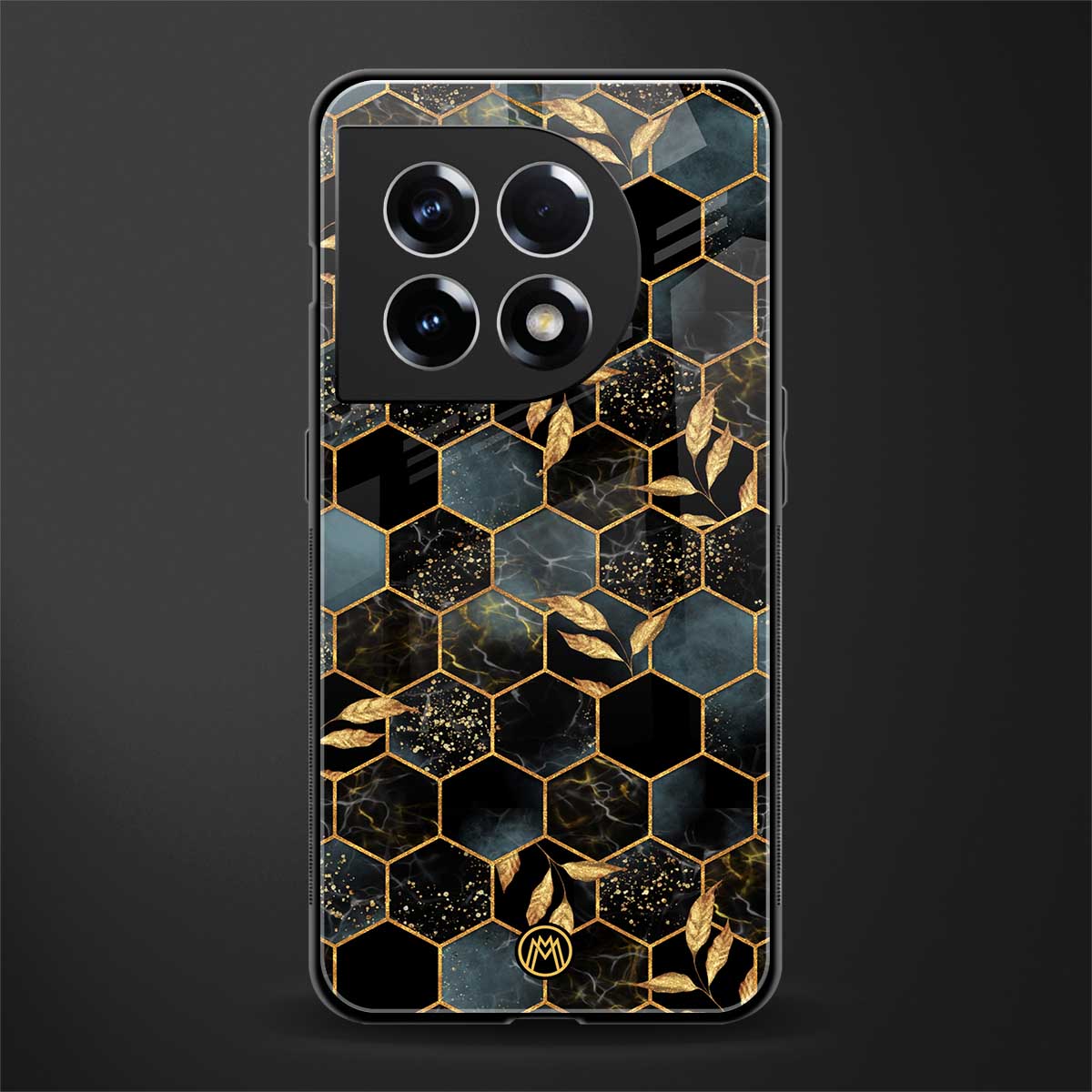 black blue tile marble back phone cover | glass case for oneplus 11
