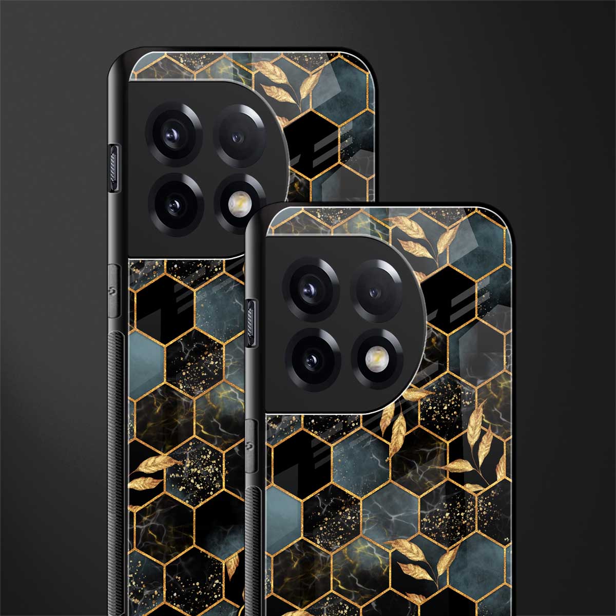 black blue tile marble back phone cover | glass case for oneplus 11r